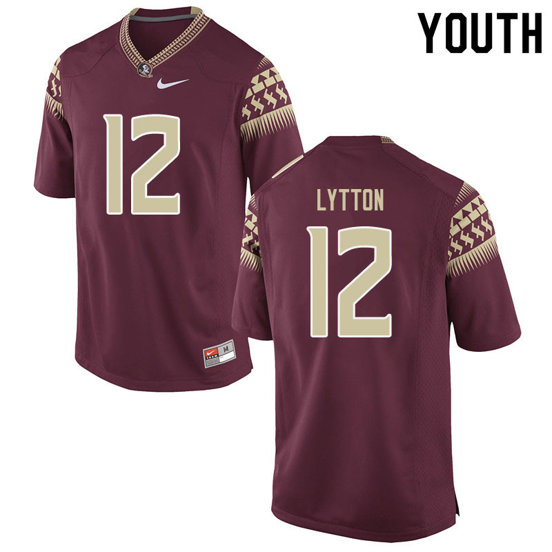 Youth #12 A.J. Lytton Florida State Seminoles College Football Jerseys Sale-Garent